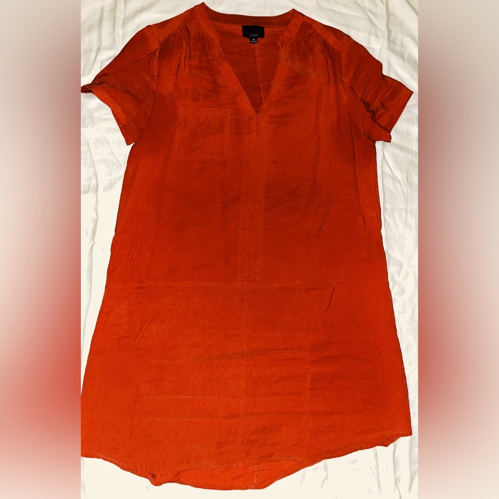 Burnt orange short sleeved dress